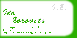 ida borovits business card